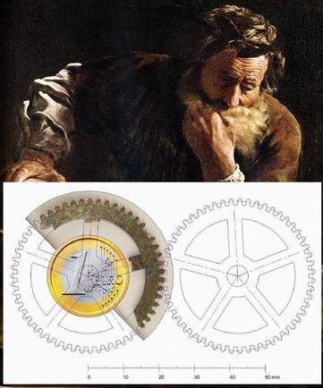Archimedes (1620), Domenico Fetti (Roma, 1589 - Venezia, 1623), Gemldegalerie Alte Meister, Dresda, Germania - Ricostruzione dell'Ingranaggio di Archimede -  Copyright 2006-2010 Giovanni Pastore